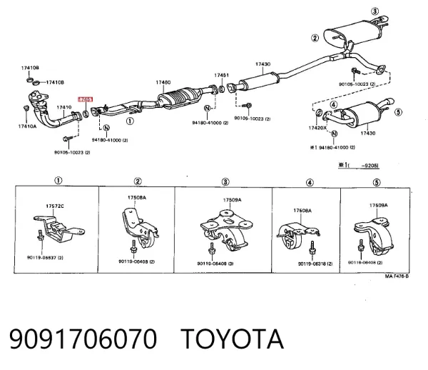 Прокладка глушника Lexus IS E2