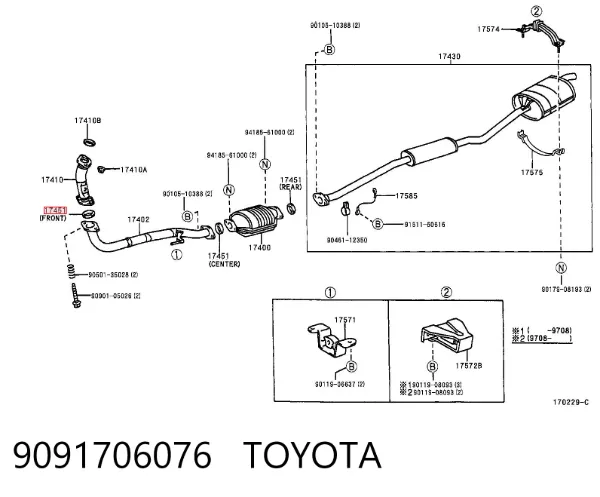 Прокладка глушника 9091706076 Toyota