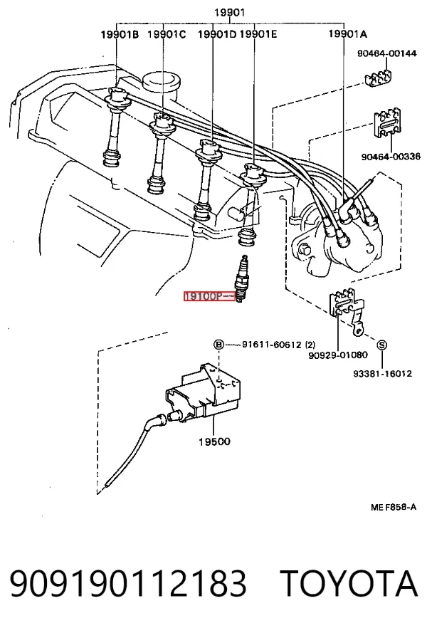 Свічки запалювання 909190112183 Toyota
