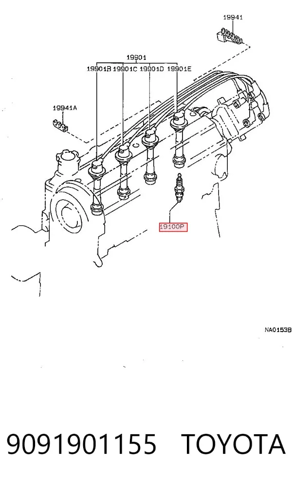 Свічки запалювання 9091901155 Toyota