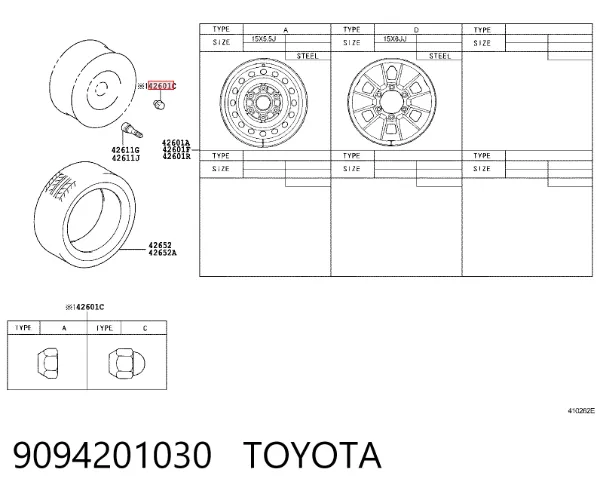 Колісні гайки 9094201030 Toyota