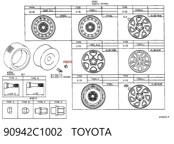 Колісні гайки 90942C1002 Toyota