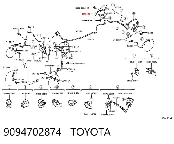 Шланг гальмівний задній 9094702874 Toyota