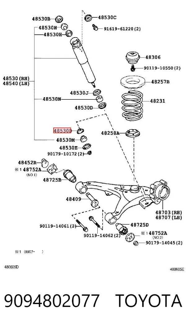 Кільце стопорне підшипника задньої піввісі 9094802077 Toyota