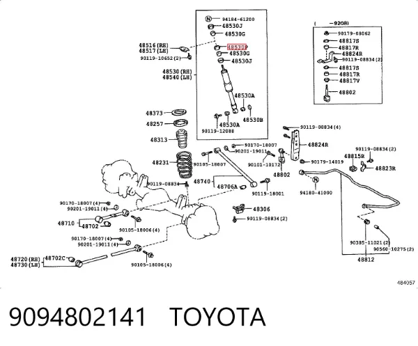 Кільце стопорне підшипника задньої піввісі 9094802141 Toyota