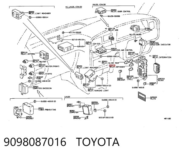 Реле вентилятора 9098087016 Toyota