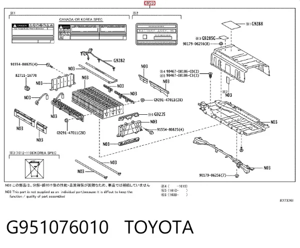 Батарейний модуль електромобіля G951076010 Toyota