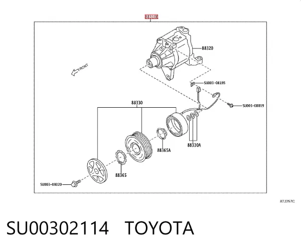 Компресор кондиціонера SU00302114 Toyota