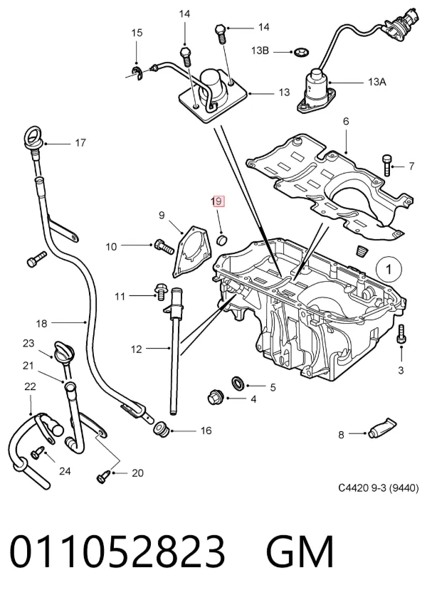 Заглушка блоку циліндрів 011052823 General Motors