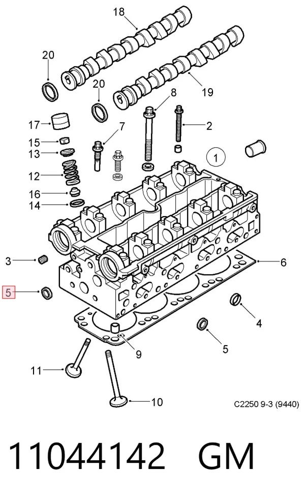 Заглушка блоку циліндрів 11044142 General Motors