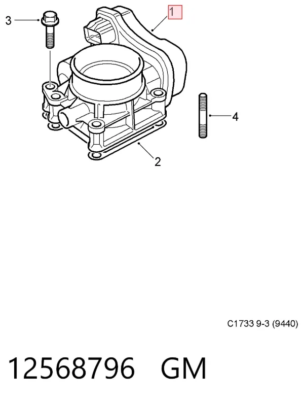 Дросільна заслінка 12568796 General Motors