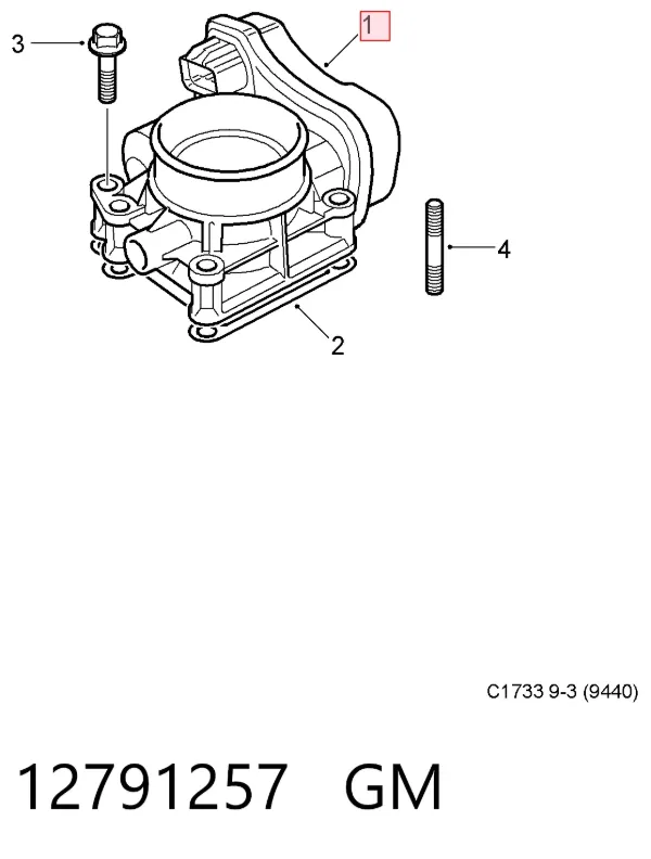 Дросільна заслінка 12791257 General Motors