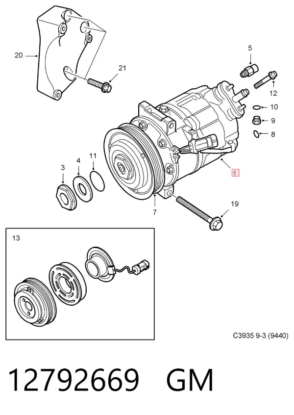Компресор кондиціонера 12792669 General Motors