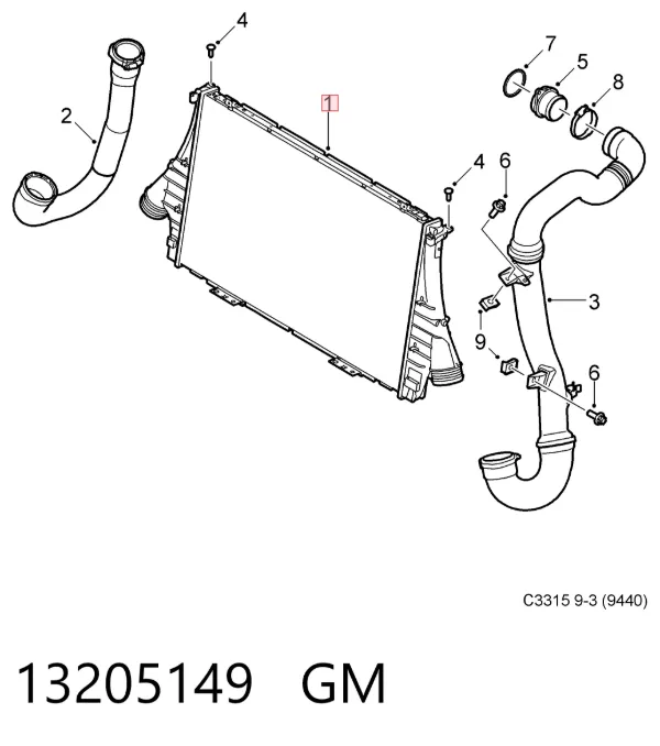 Інтеркулер 13205149 General Motors