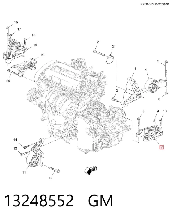 Подушка (опора) двигуна, ліва 13248552 General Motors