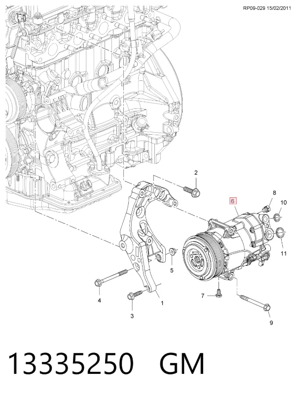 Компресор кондиціонера 13335250 General Motors