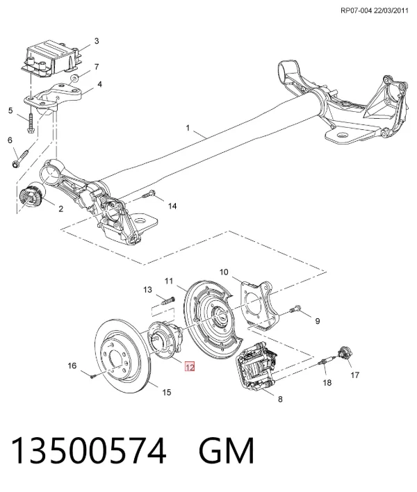 Задня маточина 13500574 General Motors
