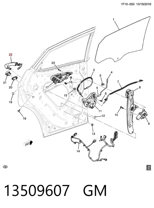 Ручка задньої двері зовнішня 13509607 General Motors