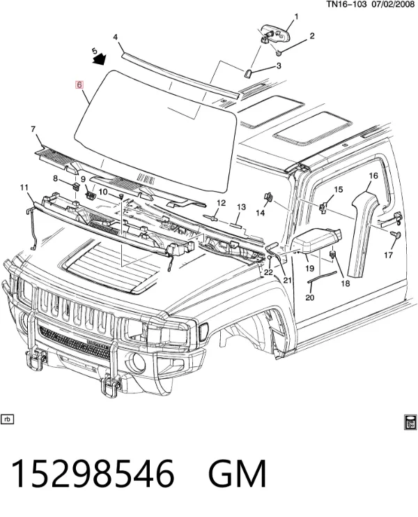 Лобове скло 15298546 General Motors