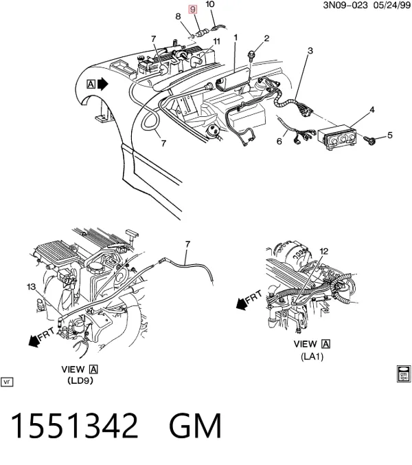 Датчик тиску кондиціонера 1551342 General Motors