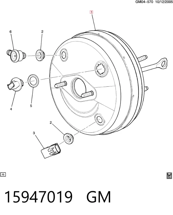 Підсилювач гальм 15947019 General Motors