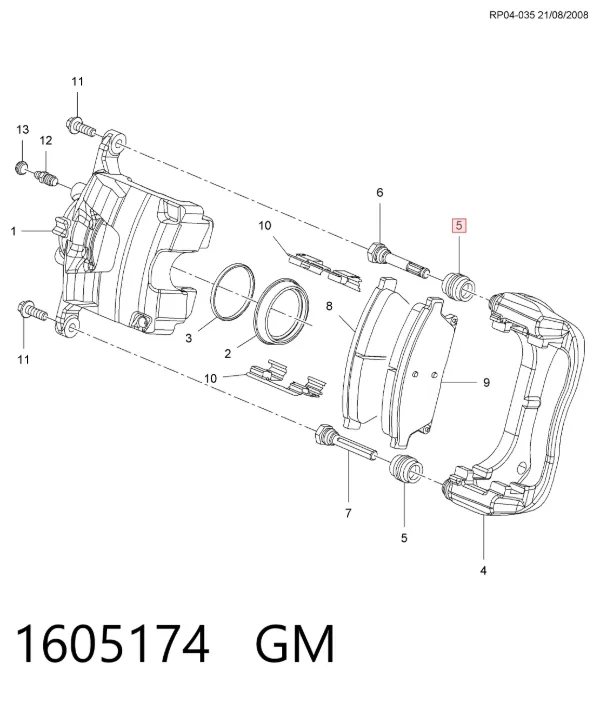 Ремкомплект супорту 1605174 General Motors