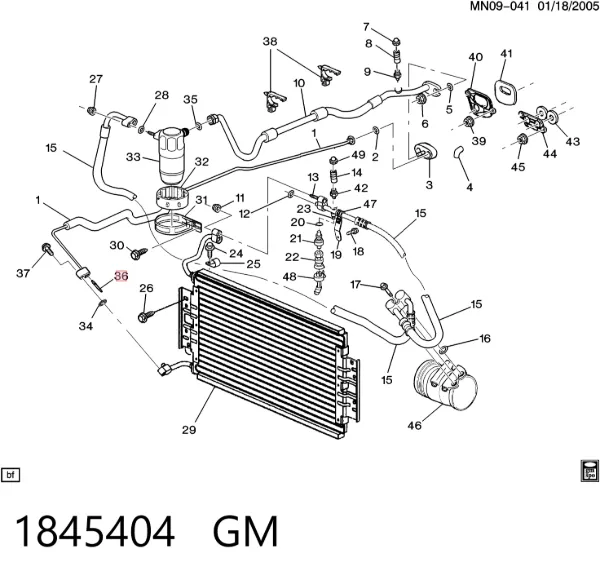 Клапан TRV, кондиціонера 1845404 General Motors
