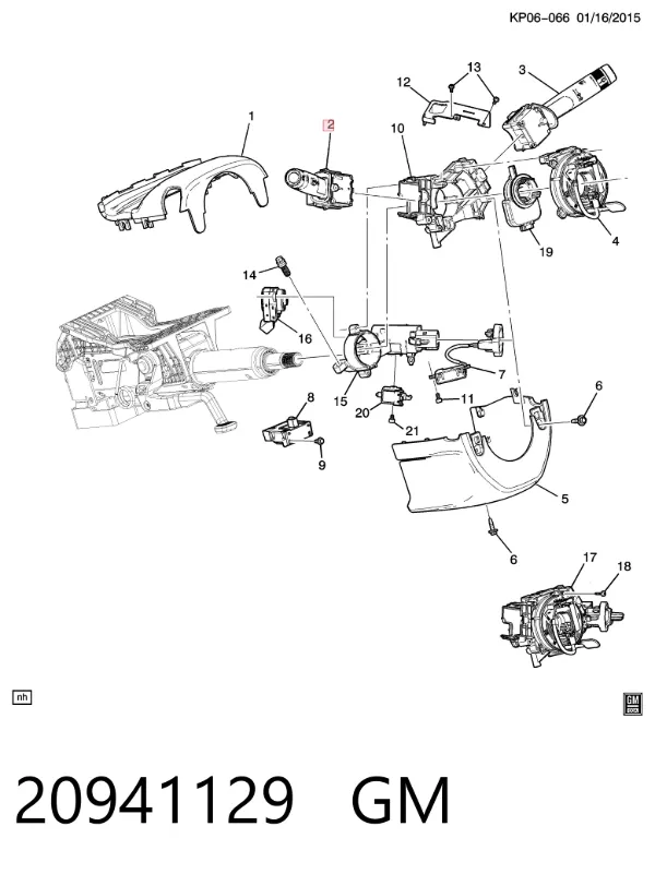 Перемикач підрульовий, лівий 20941129 General Motors