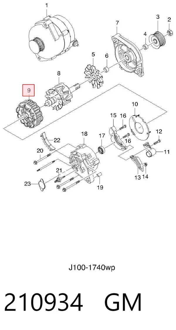 Обмотка генератора, статор 210934 General Motors