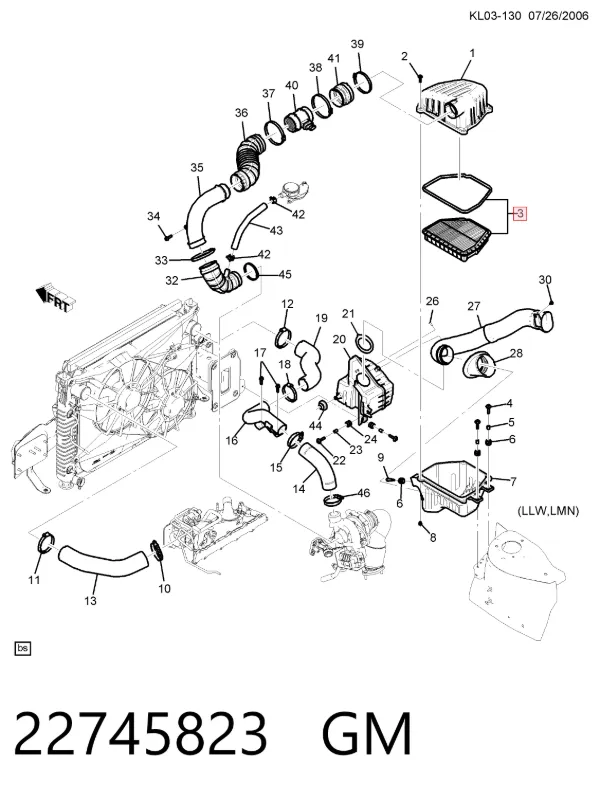 Повітряний фільтр 22745823 General Motors