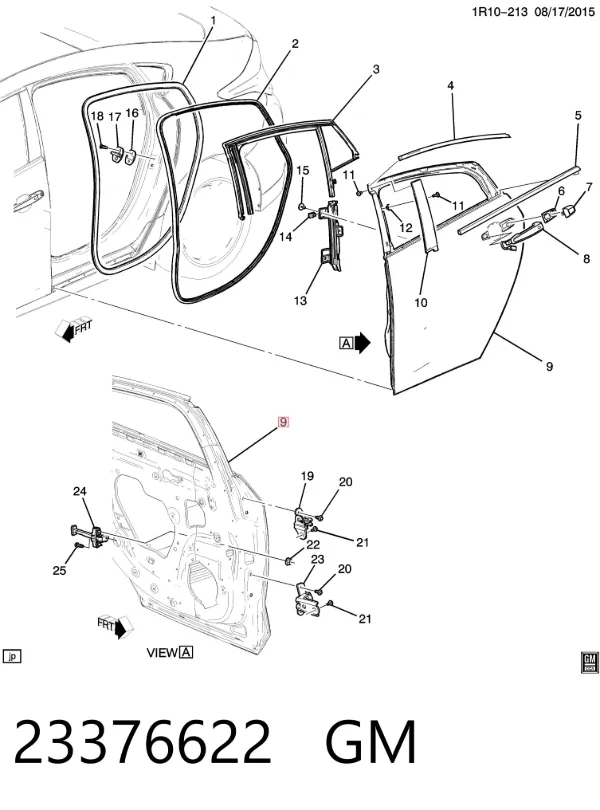 Двері задні, праві 23376622 General Motors