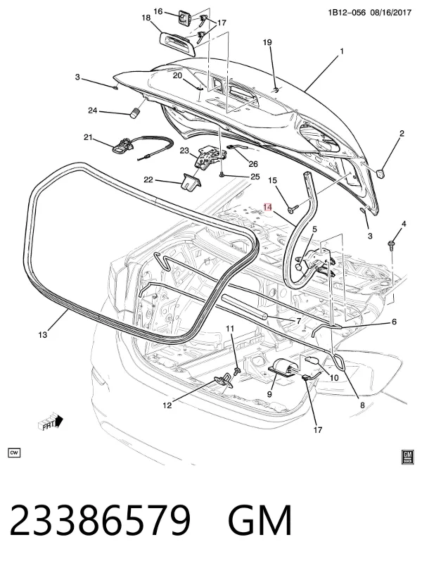 Петля кришки багажника 23386579 General Motors
