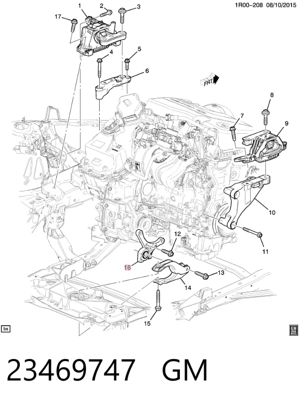 Подушка двигуна передня 23469747 General Motors