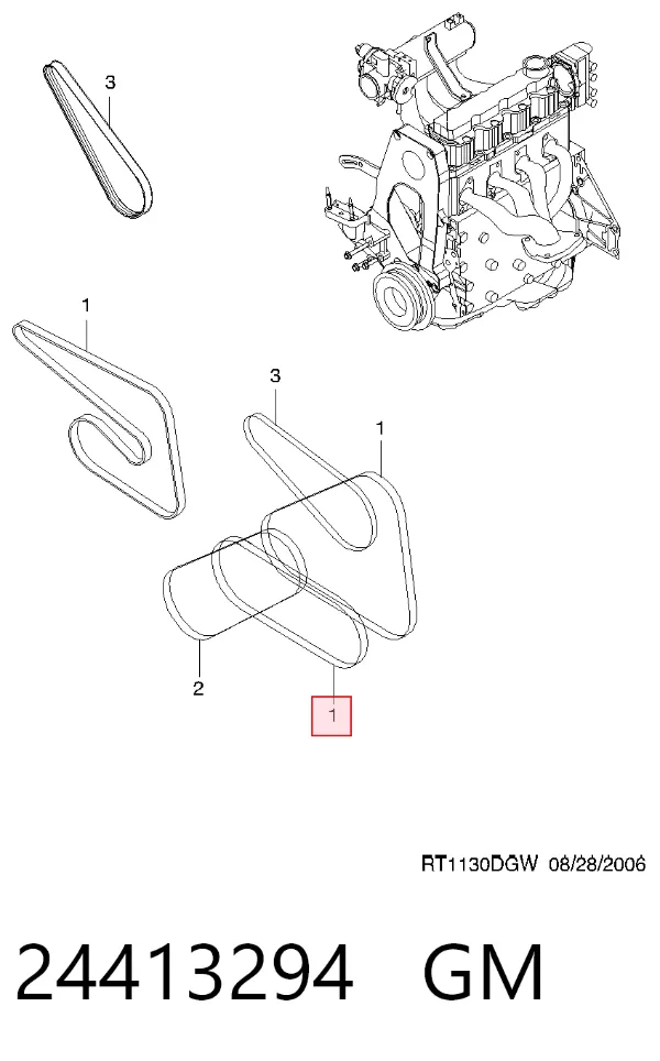 Ремінь генератора 24413294 General Motors