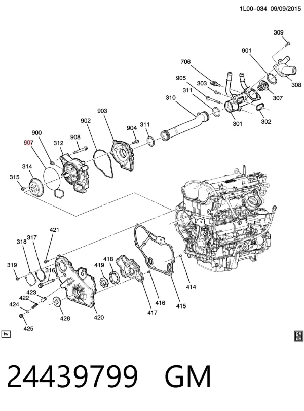 Прокладка водяної помпи 24439799 General Motors