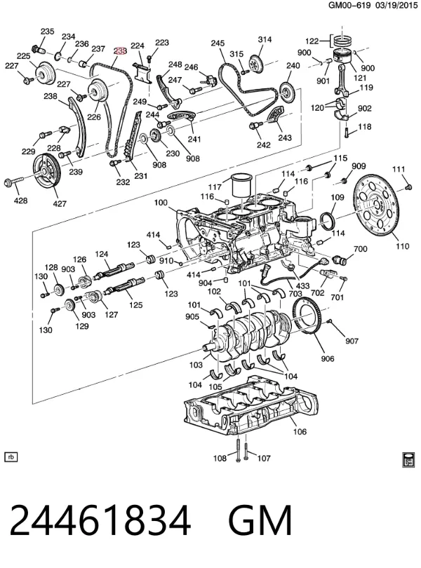 Ланцюг ГРМ 24461834 General Motors