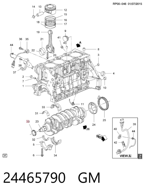 Сальник коленвалу 24465790 General Motors