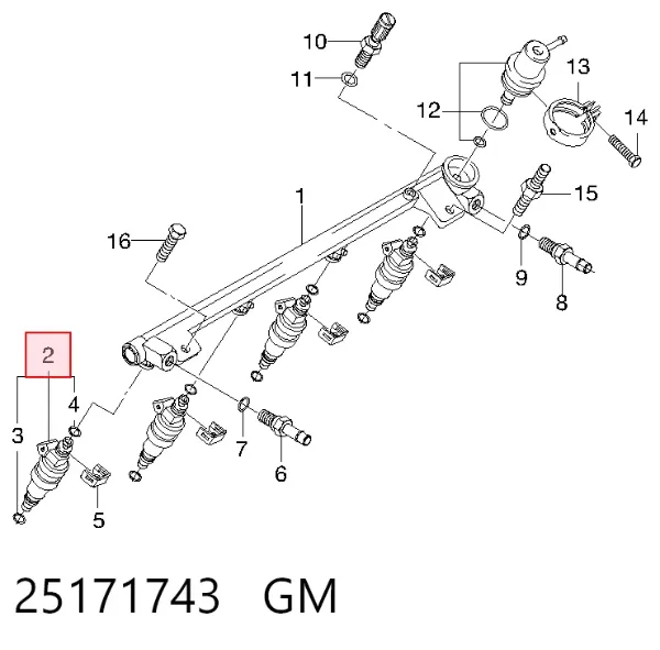 Паливні форсунки 25171743 General Motors