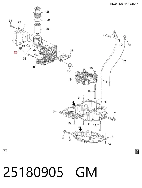 Датчик тиску масла 25180905 General Motors