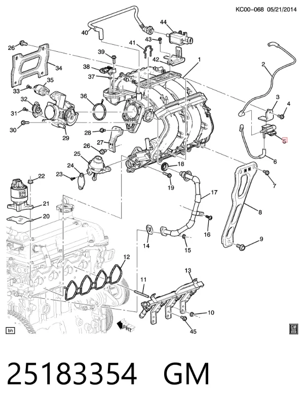 Клапан соленоїд регулювання заслонки EGR 25183354 General Motors