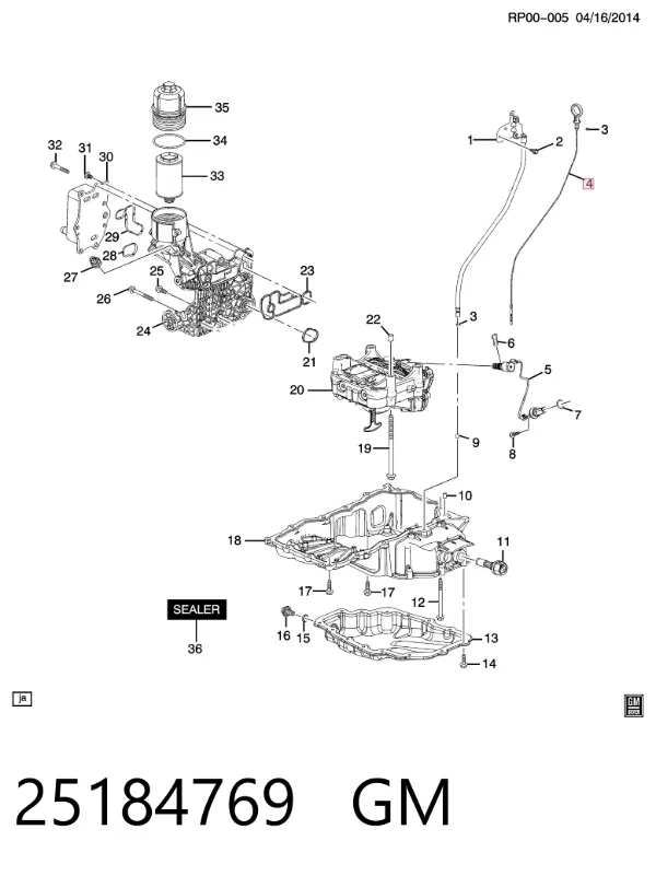 Масляний щуп 25184769 General Motors