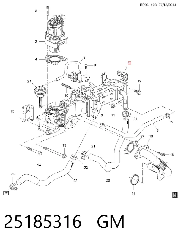 Клапан ЄГР 25185316 General Motors