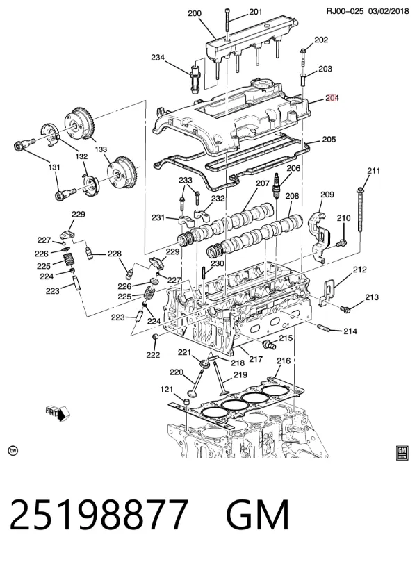 Клапанна кришка 25198877 General Motors