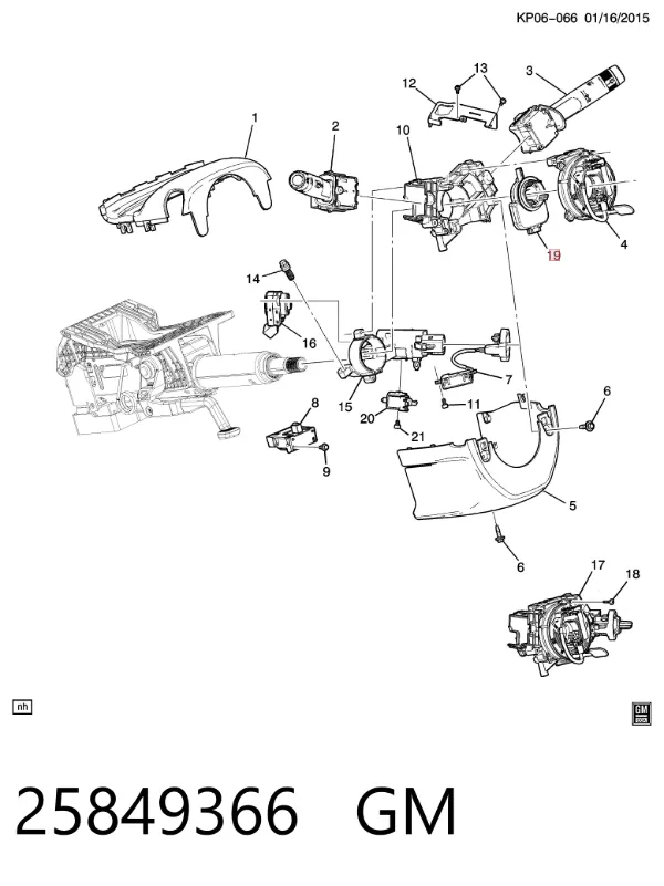 Датчик кута повороту кермового колеса 25849366 General Motors