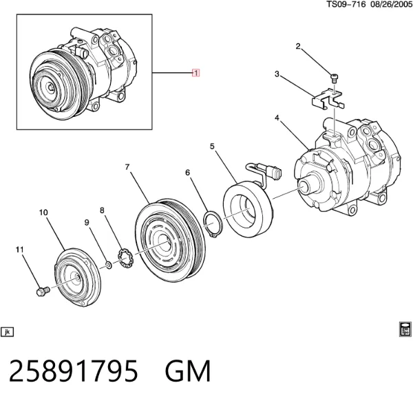 Компресор кондиціонера 25891795 General Motors