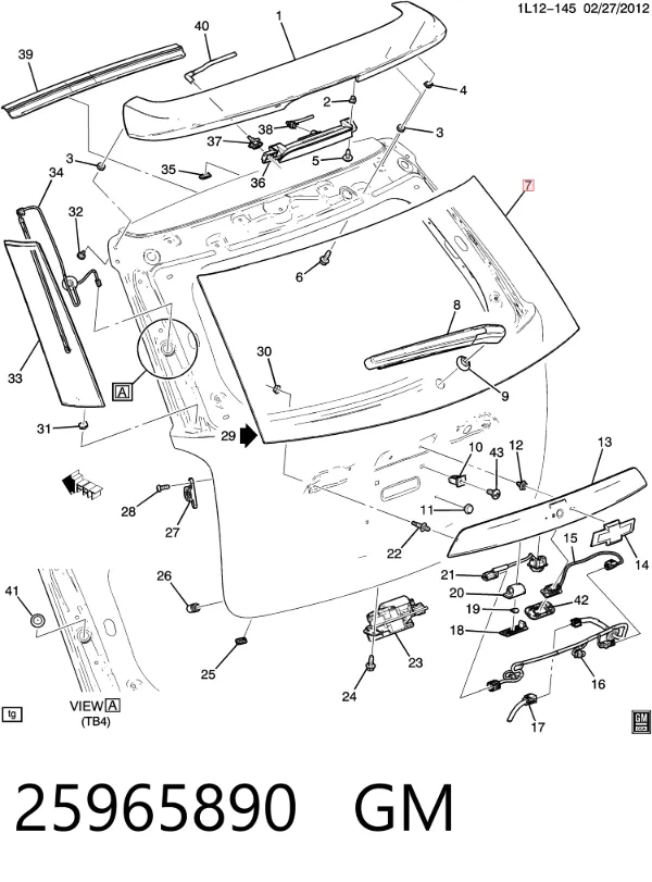 Скло заднє, 3/5-й двері (ляди) 25965890 General Motors