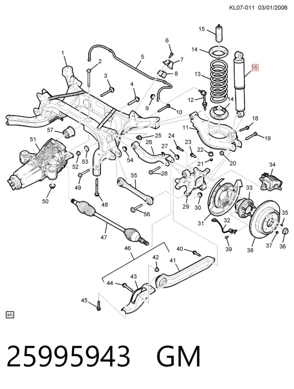 Амортизатор задній 25995943 General Motors
