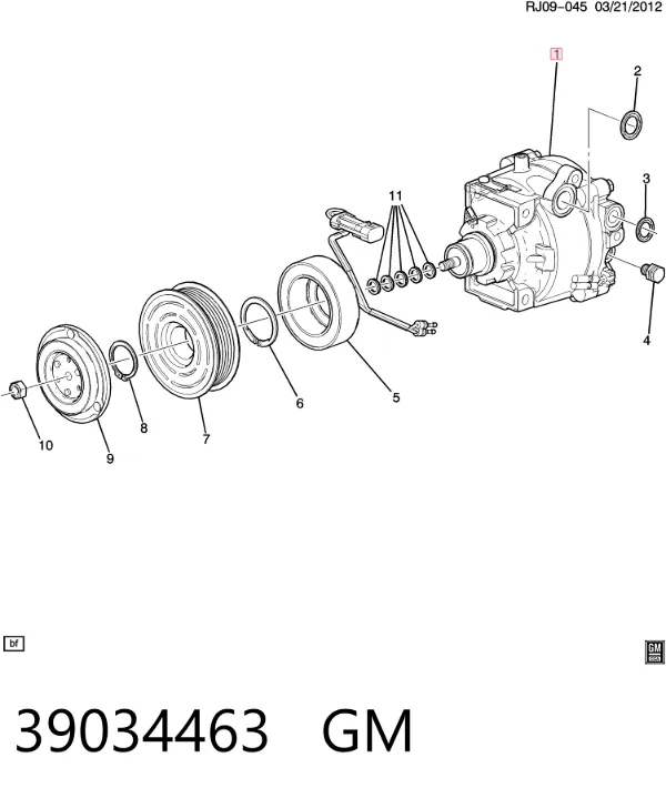 Компресор кондиціонера 39034463 General Motors