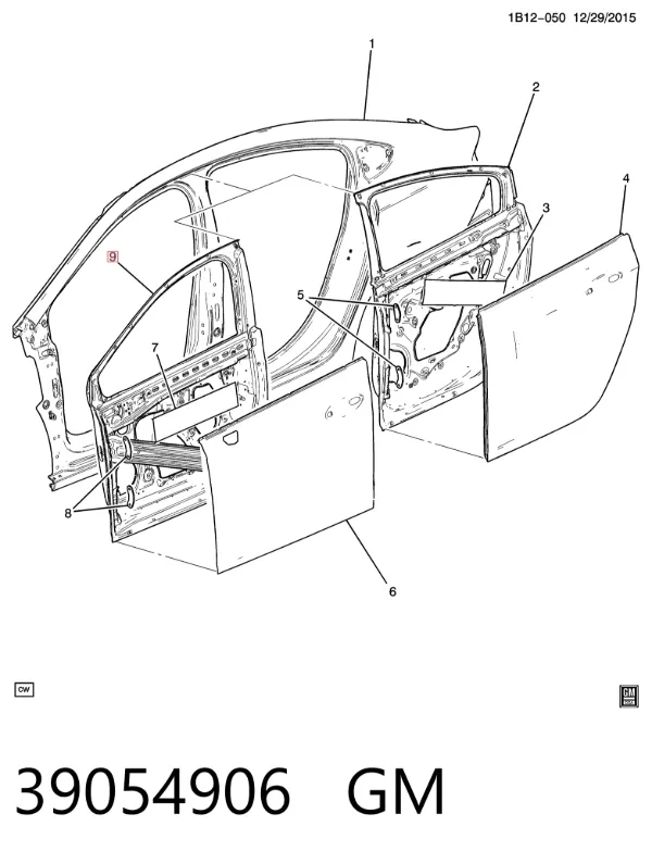 Двері праві передні 39054906 General Motors