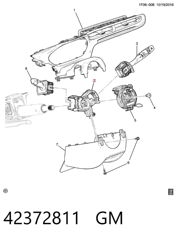 Перемикач підрульовий, центральна частина 42372811 General Motors